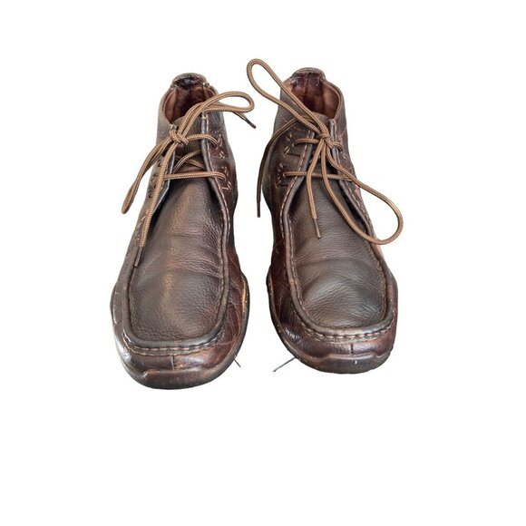 UGG AUSTRALIA MEN'S BROWN PEBBLED LEATHER MOC TOE CHUKKA BOOTS SZ 10 - Picture 2 of 8